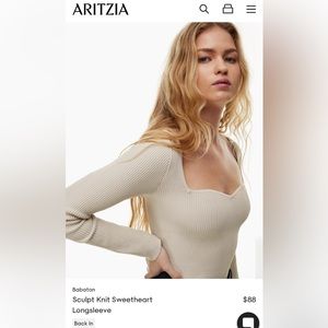 Aritzia Babaton Sweetheart Top